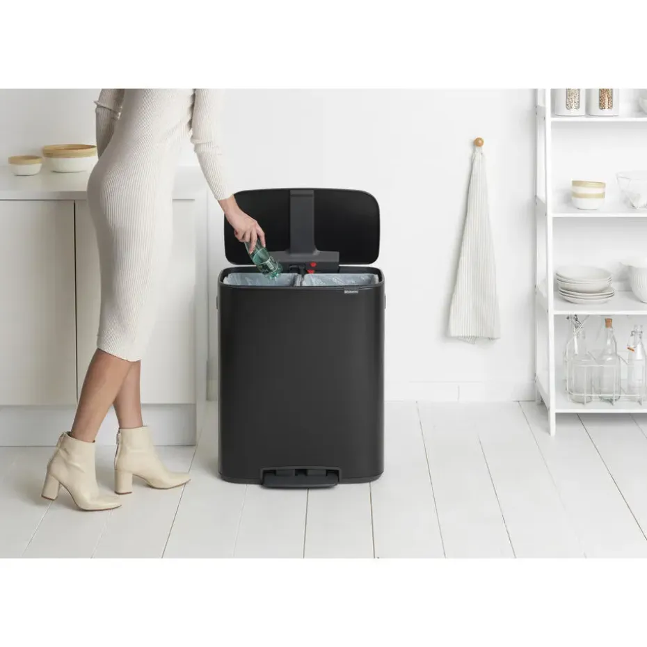 Brabantia Bo Hi Pedaalemmer 2 x 30 liter Matt Black