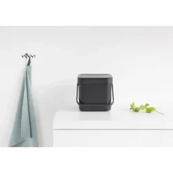 Brabantia Sort & Go Afvalemmer - 6L - Grijs