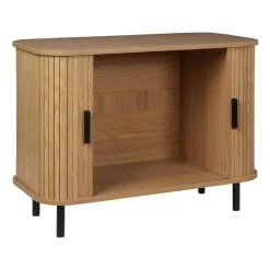 BRADLEY - Commode - Lichthout/Zwart - MDF