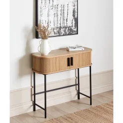 BRADLEY - Sidetable - Lichthout/Zwart - MDF