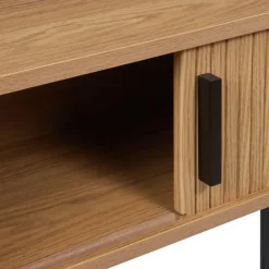 BRADLEY - Sidetable - Lichthout/Zwart - MDF