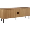 BRADLEY - TV-meubel - Lichthout/Zwart - MDF
