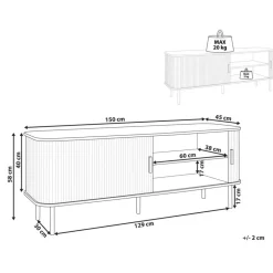 BRADLEY - TV-meubel - Lichthout/Zwart - MDF