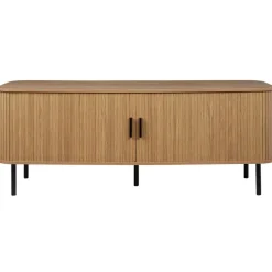 BRADLEY - TV-meubel - Lichthout/Zwart - MDF