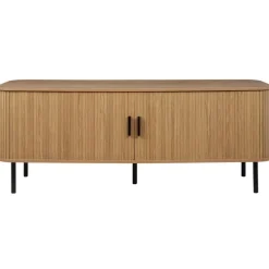 BRADLEY - TV-meubel - Lichthout/Zwart - MDF