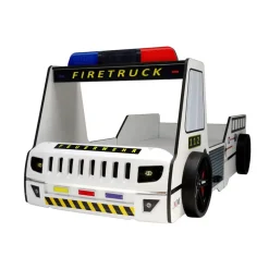 Brandweerbed peuterbed jongensbed rood 90 x 200 cm