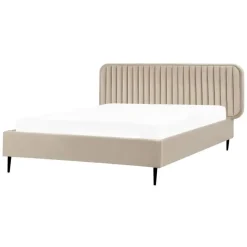 BRIN - Tweepersoonsbed - Taupe - 140 x 200 cm - Fluweel
