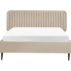 BRIN - Tweepersoonsbed - Taupe - 140 x 200 cm - Fluweel