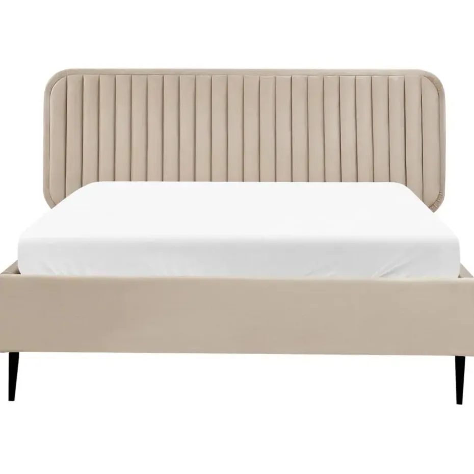 BRIN - Tweepersoonsbed - Taupe - 140 x 200 cm - Fluweel