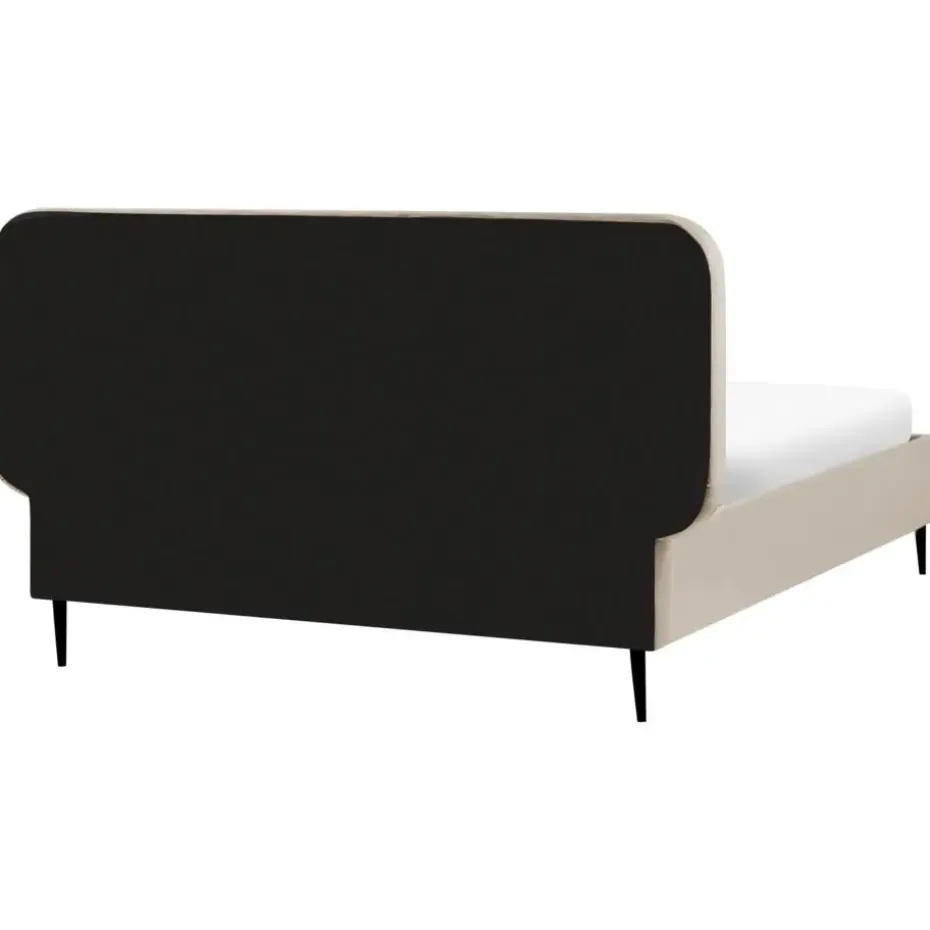 BRIN - Tweepersoonsbed - Taupe - 140 x 200 cm - Fluweel