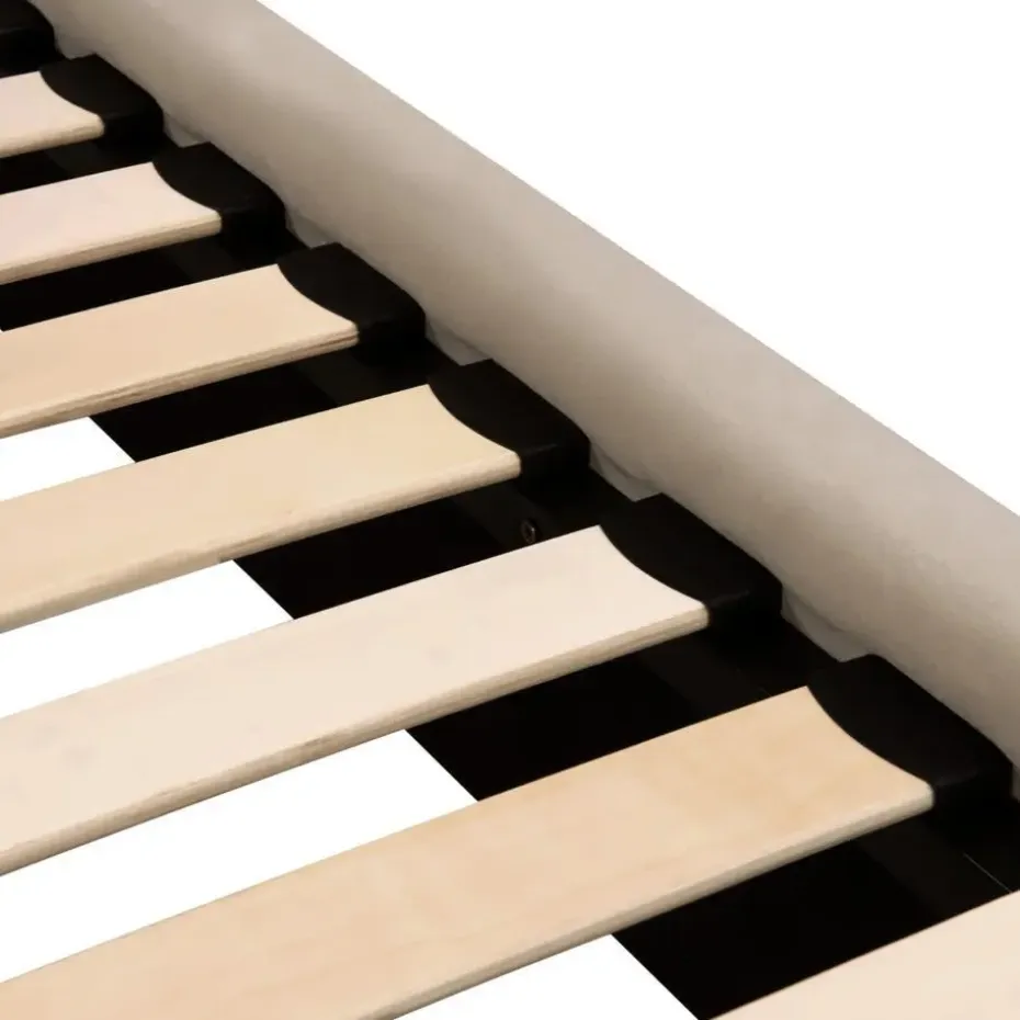 BRIN - Tweepersoonsbed - Taupe - 140 x 200 cm - Fluweel