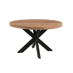 Brix - Eetkamertafel Brix Rond - 130 cm - Mangohout - Bruin