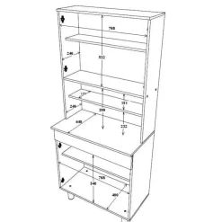 Buffetkast Easy 4 deuren & 1 lade - wit