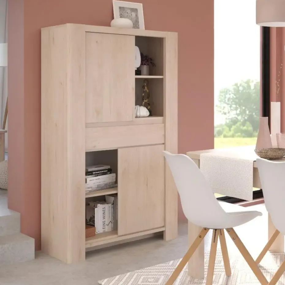 Buffetkast Porto 90cm met 2 deuren & 1 lade - jackson eik