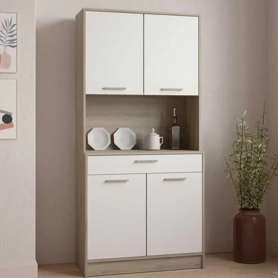 Buffetkast Romanie-Kronberg eik/mat wit