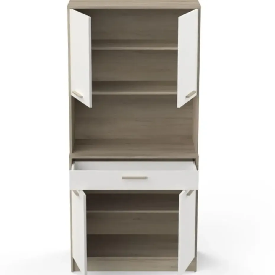 Buffetkast Romanie-Kronberg eik/mat wit