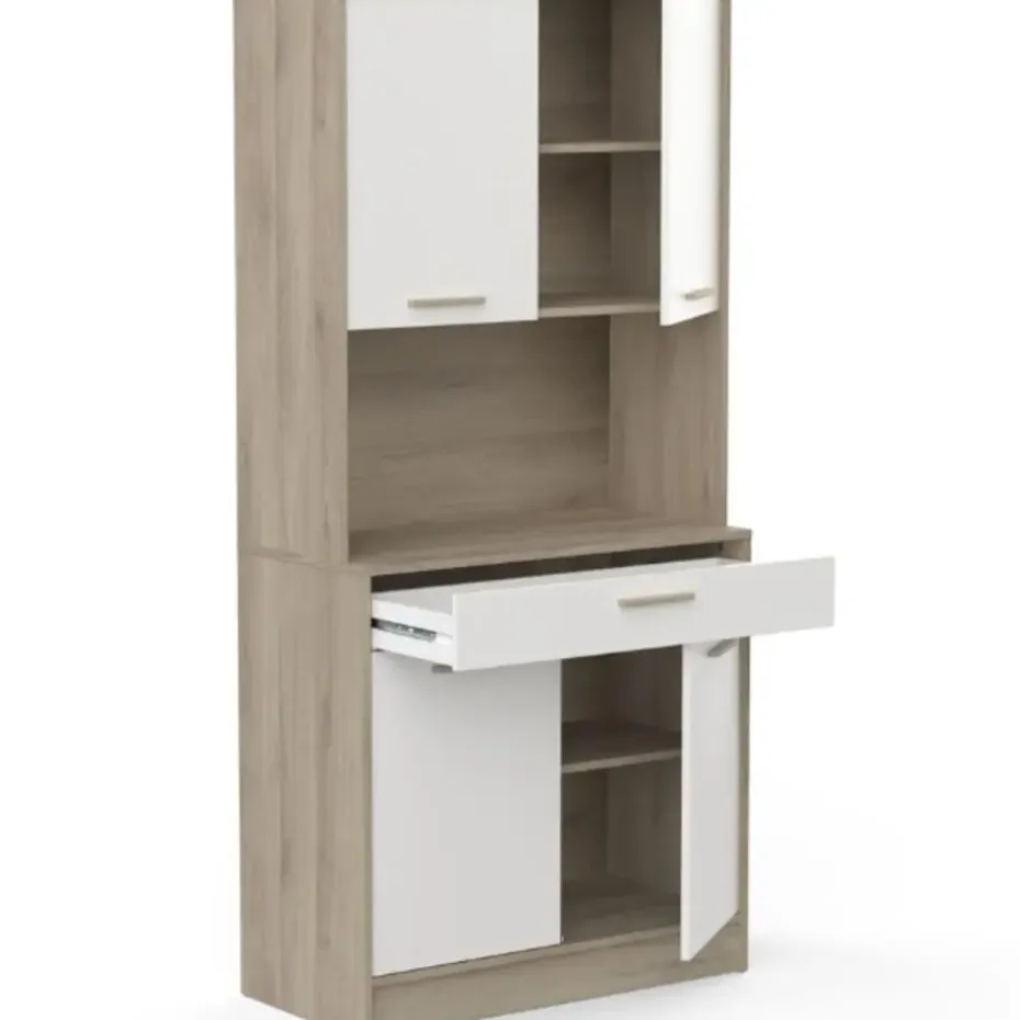 Buffetkast Romanie-Kronberg eik/mat wit