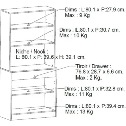Buffetkast Romanie-Kronberg eik/mat wit