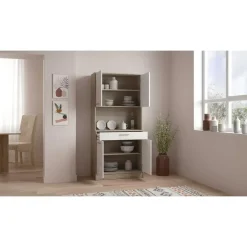 Buffetkast Romanie-Kronberg eik/mat wit