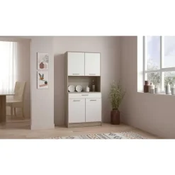 Buffetkast Romanie-Kronberg eik/mat wit