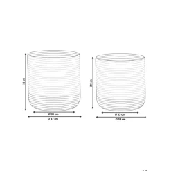 BULANIK - Mand set van 2 - Beige/Wit - Jute