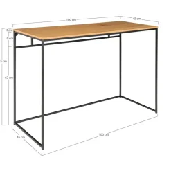 Bureau - eiken look met zwart frame