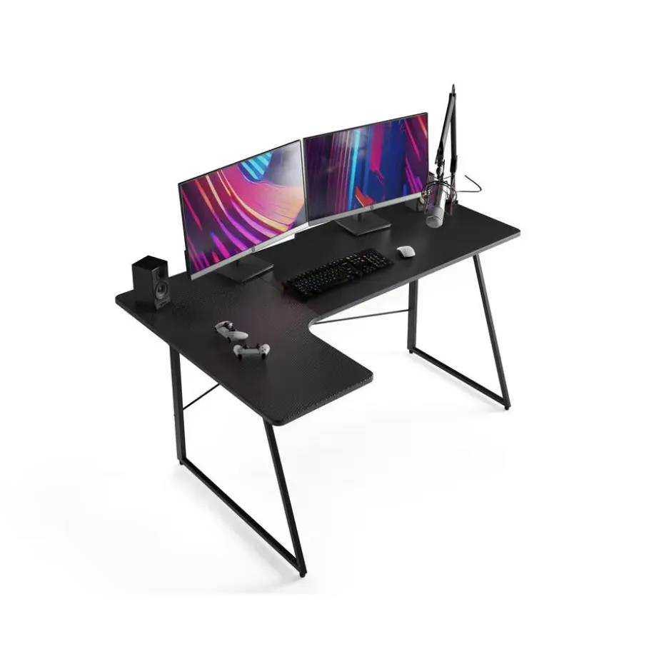 Bureau - Game bureau - Hoekbureau - 160 x 100 x 75 - Zwart