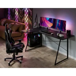 Bureau - Game bureau - Hoekbureau - 160 x 100 x 75 - Zwart