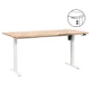 Bureau Homeworx zit/sta elektrisch verstelbaar – mangohout/wit - 75/118x160x80 cm