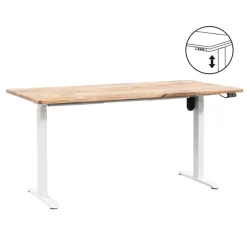 Bureau Homeworx zit/sta elektrisch verstelbaar – mangohout/wit - 75/118x160x80 cm