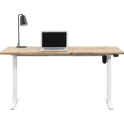 Bureau Homeworx zit/sta elektrisch verstelbaar – mangohout/wit - 75/118x160x80 cm