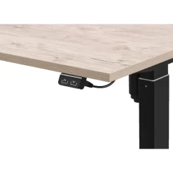 Bureau Homeworx zit/sta elektrisch verstelbaar – eikenkleur/zwart - 75/118x120x70 cm