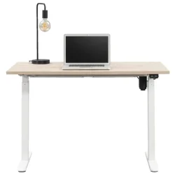 Bureau Homeworx zit/sta elektrisch verstelbaar – eikenkleur/wit - 75/118x120x70 cm