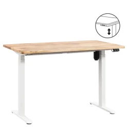 Bureau Homeworx zit/sta elektrisch verstelbaar – mangohout/wit - 75/118x120x70 cm