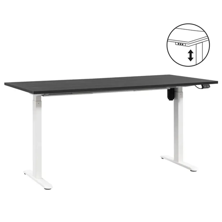 Bureau Homeworx zit/sta elektrisch verstelbaar - zwart/wit - 75/118x160x80 cm