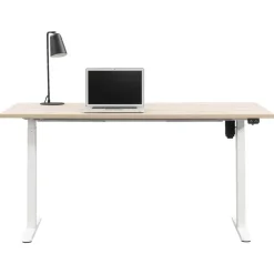 Bureau Homeworx zit/sta elektrisch verstelbaar – eikenkleur/wit - 75/118x160x80 cm
