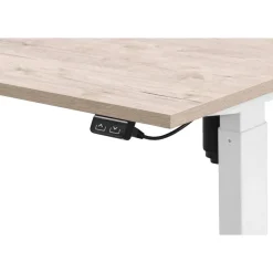 Bureau Homeworx zit/sta elektrisch verstelbaar – eikenkleur/wit - 75/118x160x80 cm