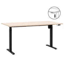 Bureau Homeworx zit/sta elektrisch verstelbaar – eikenkleur/zwart - 75/118x160x80 cm