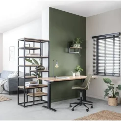 Bureau Homeworx zit/sta elektrisch verstelbaar – mangohout/zwart - 75/118x160x80 cm