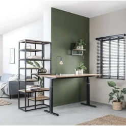 Bureau Homeworx zit/sta elektrisch verstelbaar – mangohout/zwart - 75/118x160x80 cm