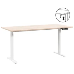 Bureau Homeworx zit/sta handmatig verstelbaar – eikenkleur/wit - 75/118x160x80 cm