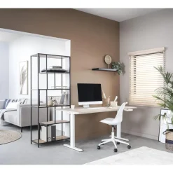 Bureau Homeworx zit/sta handmatig verstelbaar – eikenkleur/wit - 75/118x160x80 cm