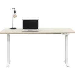 Bureau Homeworx zit/sta handmatig verstelbaar – eikenkleur/wit - 75/118x160x80 cm