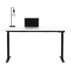 Bureau Homeworx zit/sta handmatig verstelbaar - wit/zwart - 75/118x160x80 cm