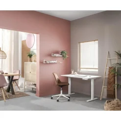 Bureau Homeworx zit/sta handmatig verstelbaar - wit/wit - 75/118x120x70 cm