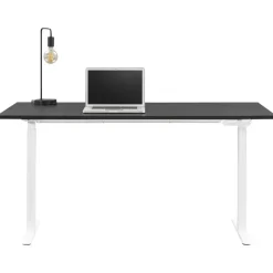Bureau Homeworx zit/sta handmatig verstelbaar - zwart/wit - 75/118x160x80 cm