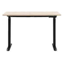 Bureau Homeworx zit/sta handmatig verstelbaar – eikenkleur/zwart - 75/118x120x70 cm