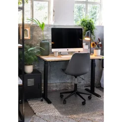 Bureau Homeworx zit/sta handmatig verstelbaar – mangohout/zwart - 75/118x120x70 cm