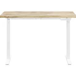 Bureau Homeworx zit/sta handmatig verstelbaar - mangohout/wit - 75/118x120x70 cm