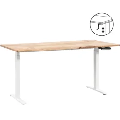 Bureau Homeworx zit/sta handmatig verstelbaar - mangohout/wit - 75/118x160x80 cm